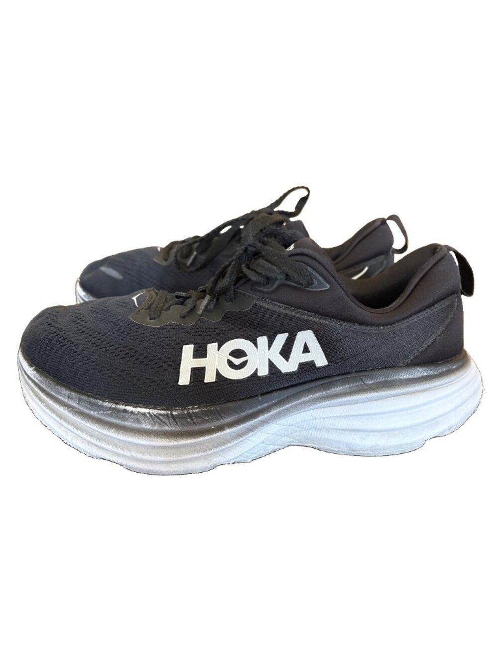 HOKA W Bondi 8 Black F27223C Size 11 2E Men’s Running Athletic Shoes